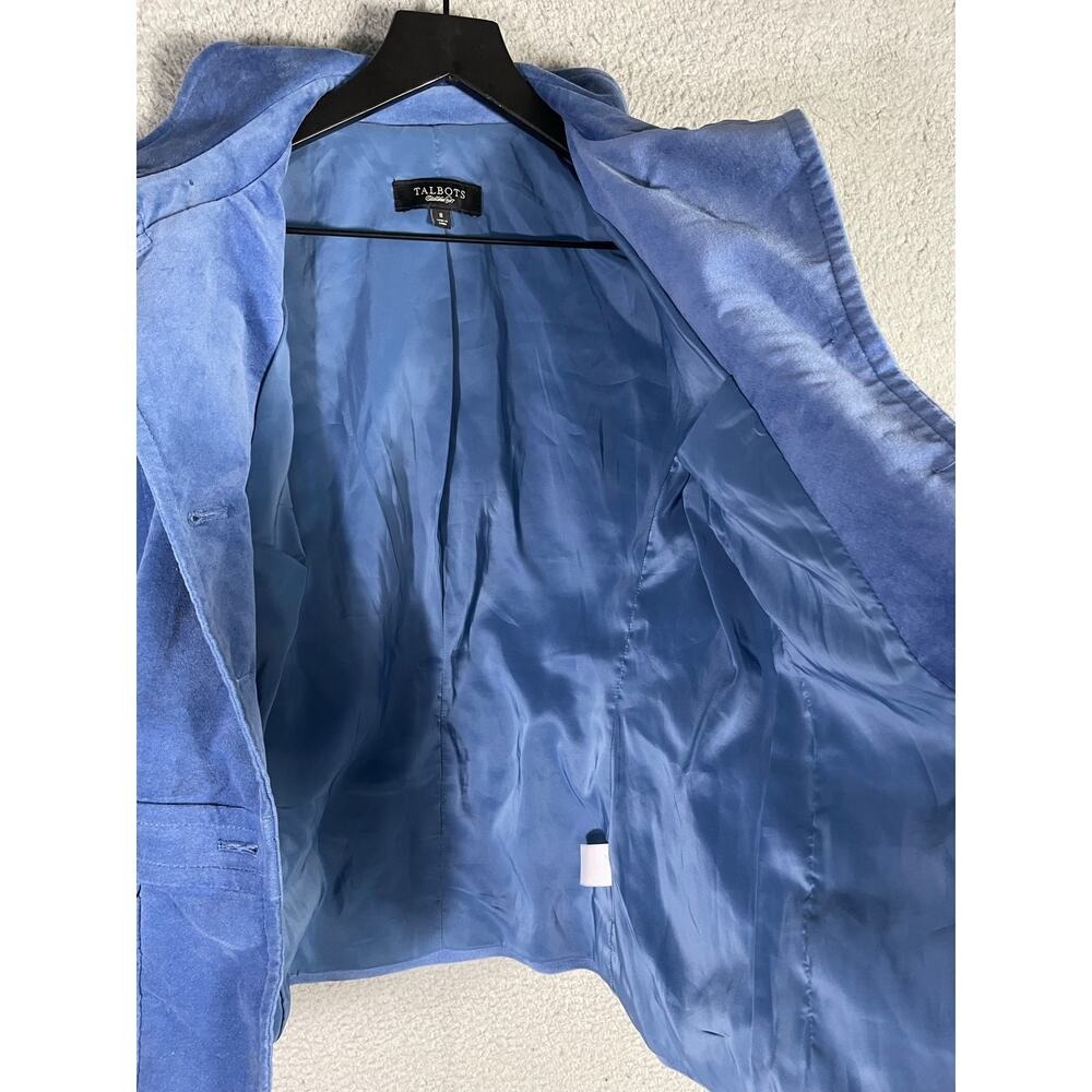 Talbots Womens Blue Corduroy Utility Jacket Mock Neck Button Front Size 8 - Picture 8 of 12